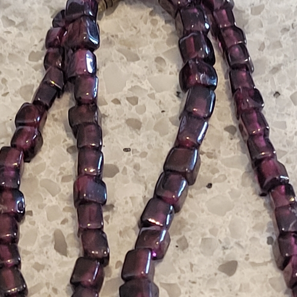 NATURAL GEMSTONES RHODOLITE RED GARNET 16" LONG - Picture 2 of 7